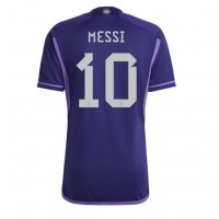 Camiseta Argentina Lionel Messi #10 Visitante Equipación Mundial 2022 manga corta
